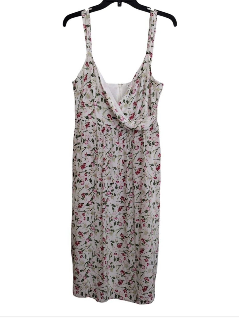 Club Monaco Germaine White Floral Print Silk Sleeveless Dress Size 10